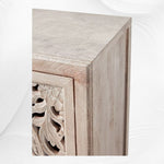 Handcarved Lombok Entryway Cabinet White Wash 5