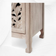 Handcarved Lombok Entryway Cabinet White Wash 7