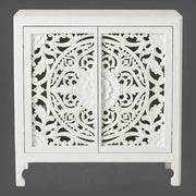 Handcarved Lombok Entryway Cabinet White 2