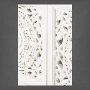 Handcarved Lombok Media Unit 2 Door White 5