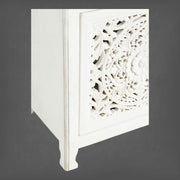 Handcarved Lombok Media Unit 3 Door White 3