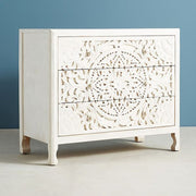 Luxury Handcarved Lombok 3 Drawer Dresser White 2