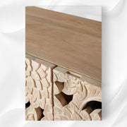 Handcarved Lotus Sideboard White Wash 5