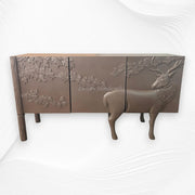 Handcarved Land and Sky Buffet Dark Brown Finish 6