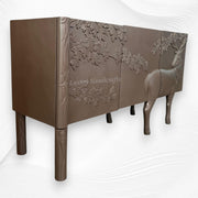 Handcarved Land and Sky Buffet Dark Brown Finish 3