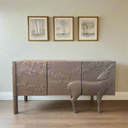 Handcarved Land and Sky Buffet Dark Brown Finish 1