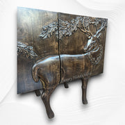 Handcarved Land and Sky Buffet Dark Brown 2