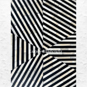 Hexagonal Stripe Bone Inlay Coffee Table Black 4