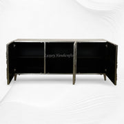 Hibiscus Embossed White Metal Sideboard 2