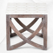 Honeycomb Brass Inlay Square Side Table 2
