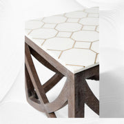 Honeycomb Brass Inlay Square Side Table 3