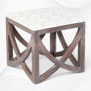 Honeycomb Brass Inlay Square Side Table 4