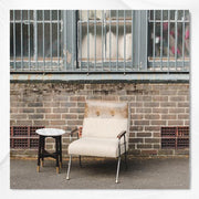 Honeycomb Brass Inlay White Marble Side Table 1