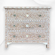 Milk Chocolate Mother Of Pearl Inlay 3 Drawer Chest Floral 5