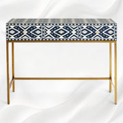 Ikat Bone Inlay Vanity Set Blue 2