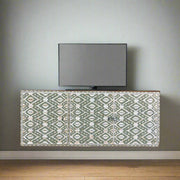 Ikat Design MOP Inlay TV Unit Wall Mounted Pepper Leaf 1