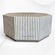 Illusion Octagonal Bone Inlay Coffee Table Grey 1