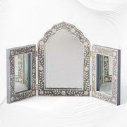 Isabelle MOP Inlay Floral Triple Mirror Grey 1