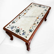 Italian Marble Coffee Table Gemstone Inlay 5