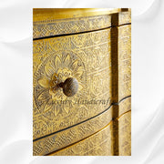 Jaden Antique Brass Embossed 3 Drawer Chest 4