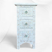 James MOP Inlay 3 Drawer Bedside White4