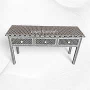 Joy Black Bone Inlay Geometric 3 Drawer Console 1