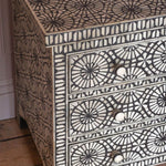 Kaleidoscope Bone Inlay Chest of 3 Drawers Black 4