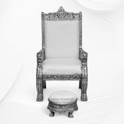 Kuyo Silver Chair with Ottoman 1