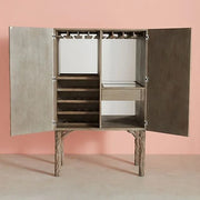 Handcarved Land and Sky Bar Cabinet 2