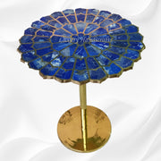 Lapis Lazuli Marigold Brass Accent Table 3