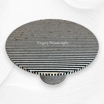 Layered Stripe Mother of Pearl Inlay Dining Table Black 5