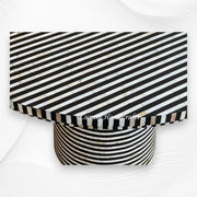 Layered Stripe Mother of Pearl Inlay Dining Table Black 3