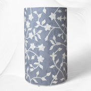 Lola Bone Inlay Round Stool Floral Light Grey