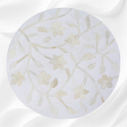 Lola Bone Inlay Round Stool Floral White