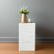 Lola Bone Inlay Square Side Table White 1