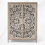 Lombok Handcarved 2 Door Wardrobe White Wash 2