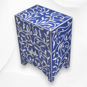 Mother Of Pearl Inlay 1 Drawer 2 Door Lily Design Bedside Dark Blue