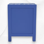 Mother Of Pearl Inlay 1 Drawer 2 Door Lily Design Bedside Dark Blue