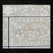 MOP Inlay Edge Floral 6 Drawer Dresser Grey 6