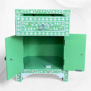 MOP 1 Drawer 2 Door Bedside Table Light Green 3