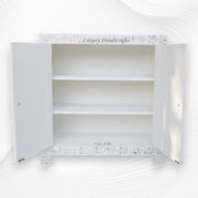 MOP Inlay Floral 2 Door Cabinet White 4