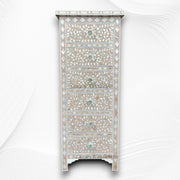 MOP Inlay Floral 6 Drawer Tallboy Chest Pink Chocolate 5