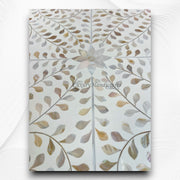 MOP Inlay Floral Octagonal Coffee Table White 3