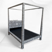 MOP Inlay Four Poster Single Bed Black 1
