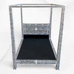 MOP Inlay Four Poster Single Bed Black 5