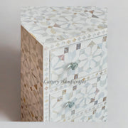 MOP Inlay Moroccan 9 Drawer Chest White