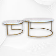 MOP Inlay Nesting Table Set Floral White 2