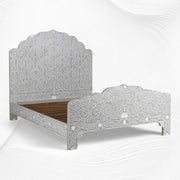 Maharaja Bone Inlay Bed Grey