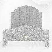Maharaja Bone Inlay Bed Grey