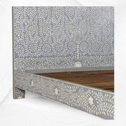 Maharaja Bone Inlay Bed Grey